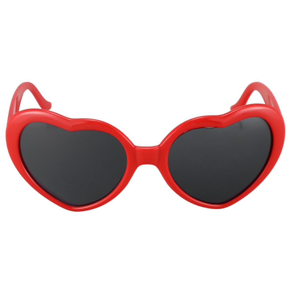 ARELENE 2X Fashion Cute Retro Heart Shape Lolita Sunglasses Fancy Dress Party HOT - Red