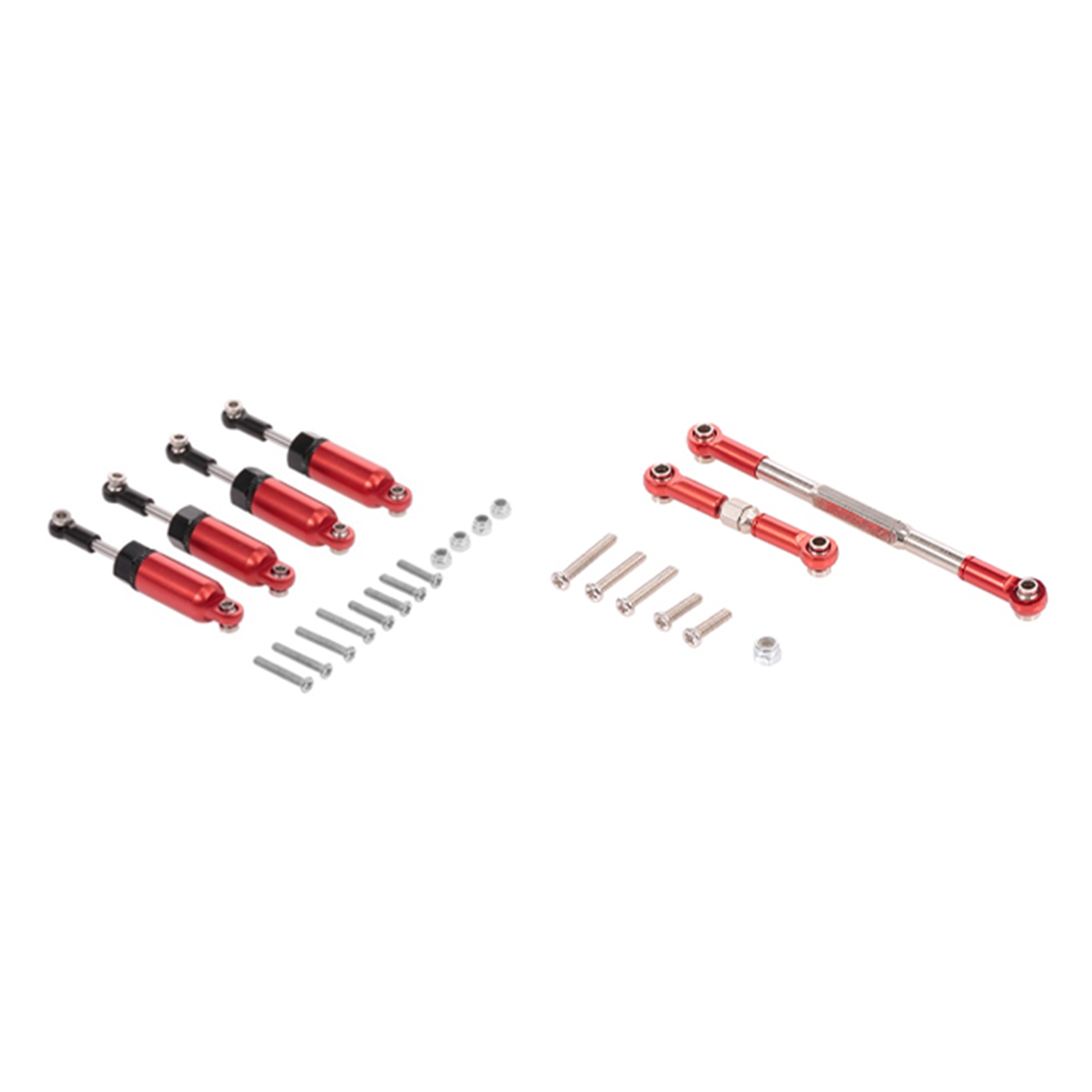 (GGBR) 2 Set RC Car Spare Parts: 1 Set Alloy & 1 Set RC Steering Rod Aluminum Alloy Steering Linkage Rod Set