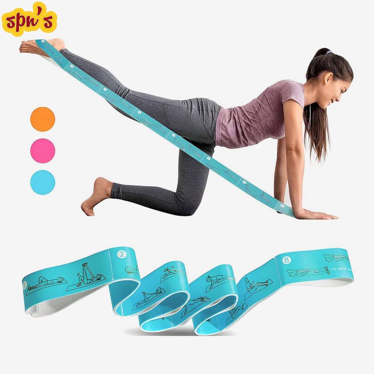 High Elastic Yoga Fitness Resistance Band 8-Loop |