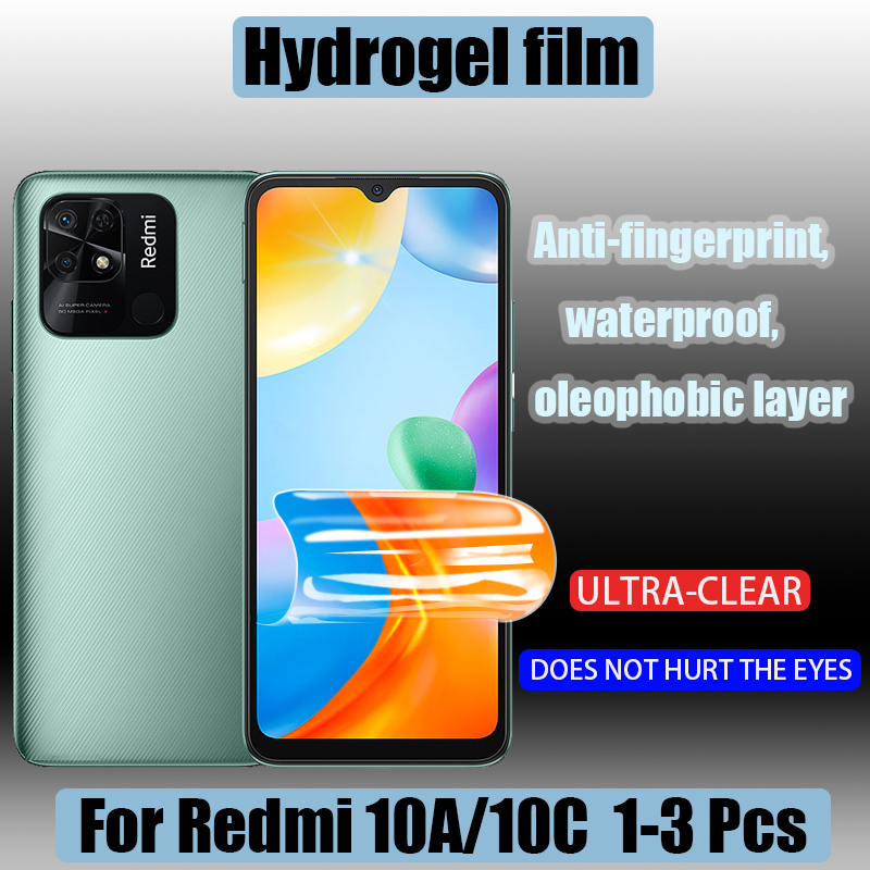 Wenefang Redmi 10C स्क्रिन प्रोटेक्टरको लागि हाइड्रोजेल फिल्म Redmi 10A 10 Redmi10 A C फुल कभर नट ग्लास 1 2 3 टुक्राहरू