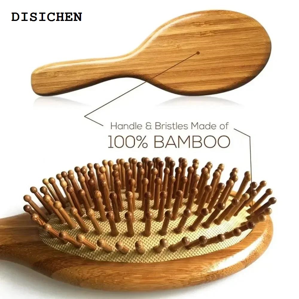 DISICHEN Luxury Wood Comb Professional Healthy Paddle Cushion Hair Loss Massage Brush Hairbrush Comb Scalp Hair Care Healthy comb bamboo