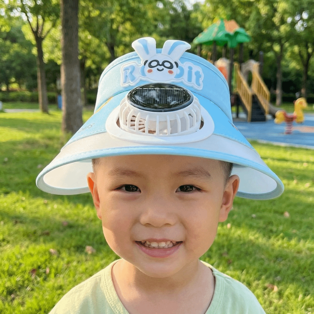 New UV Protection Solar-powered Fan Hat Adjustable Lightweight Fishing Hat Super Large Brim with Shawl Sun Protection Hat Kids