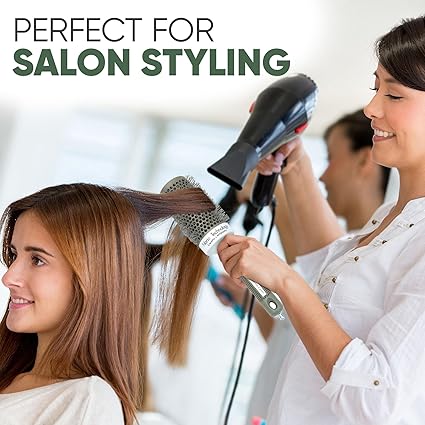 Professional Nano Thermal Ceramic & Ionic Round Barrel Hair Brush for Hair Styling