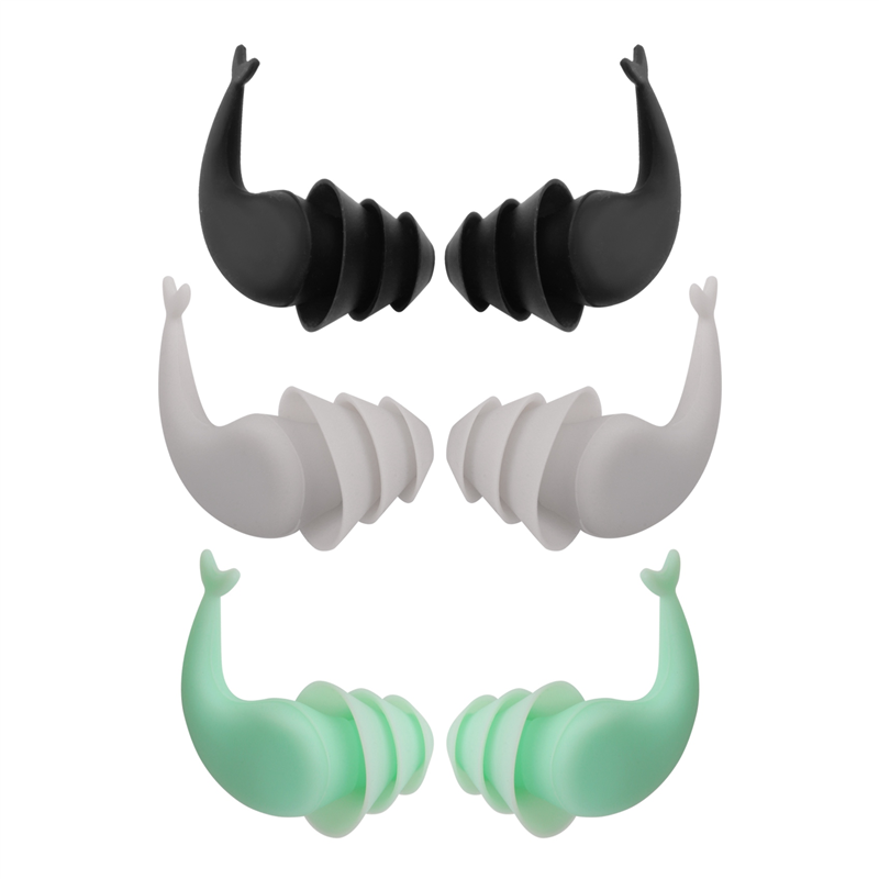3 Pairs Great Waterproof Ultra Comfy Earplugs Reusable Silicone Ear Plugs for