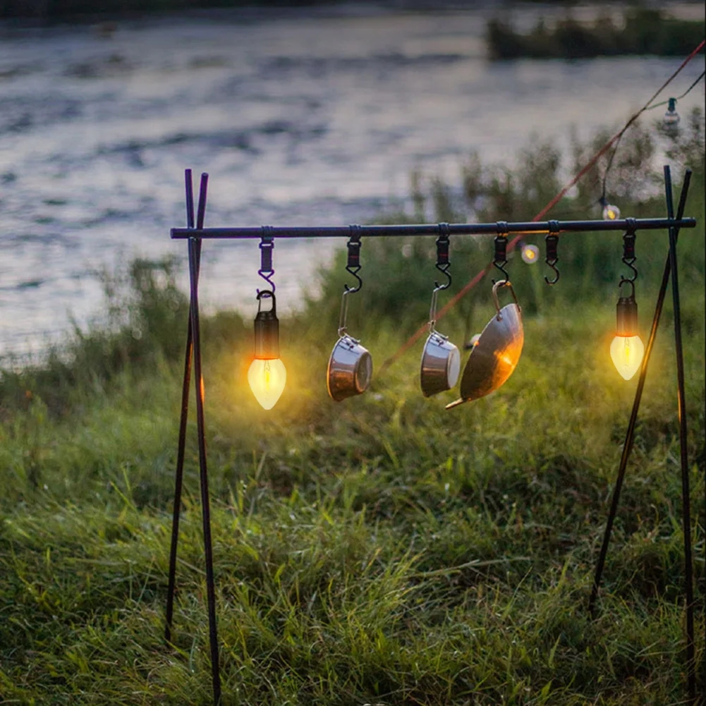 Camping Light Bulb Outdoor Emergency Light USB Rechargeable Camping Light Portable Light Bulbs Super Durable Camping Lanterns Waterproof Hanging Lamp Tent Lamp With Hook