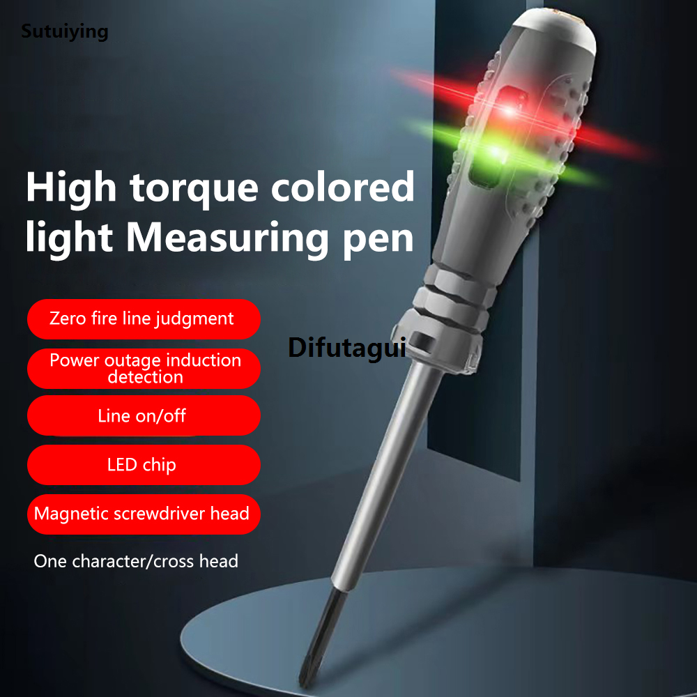 Difutagui Digital Voltage Tester Pen Word/cross Screwdrivers Indicator Neon High Sales promotion Quality Bulb Indicator Meter Electric Pen Insulated Electrician Tools