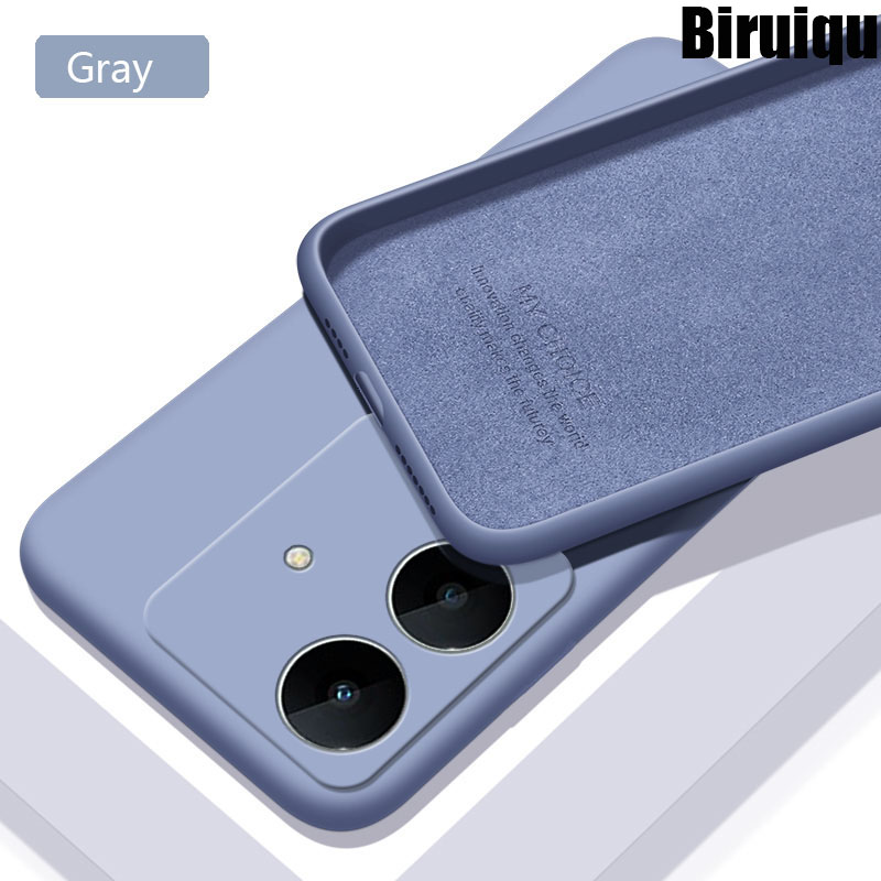Biruiqu For Realme Note 60 60X Case Liquid Silicone Soft Gel Rubber Shockproof Cover