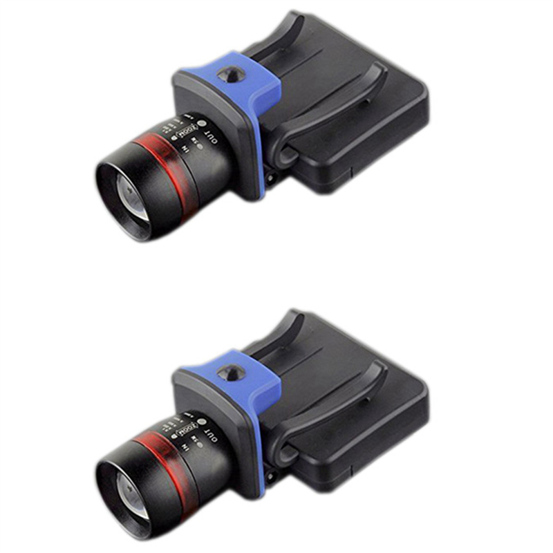 5X XPE LED 120 Lumen 3 Modes Waterproof Zoomable Clip - on Cap Hat Light Flashlight Head Light Lamp Black