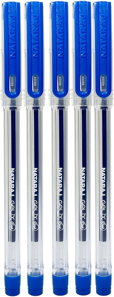 FR-MBS Blue Natraj Gel Pen 5 Pcs | 1 Pack Pens Super Smooth Writing Gelix