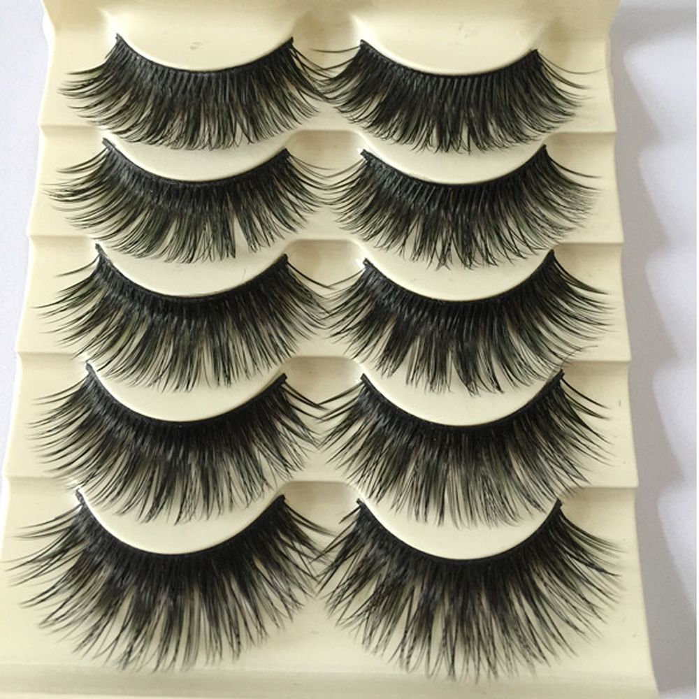 NEW Beauty 5 Pairs/set 3D Natural Cross False Eyelashes Eye lashes Makeup Tools
