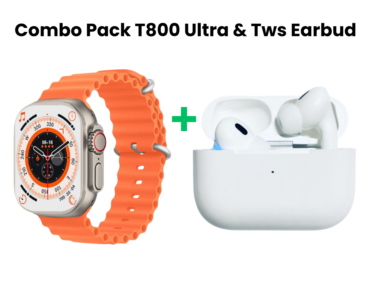 Combo T800 Ultra Smartwatch and Tws Wireless Earbud