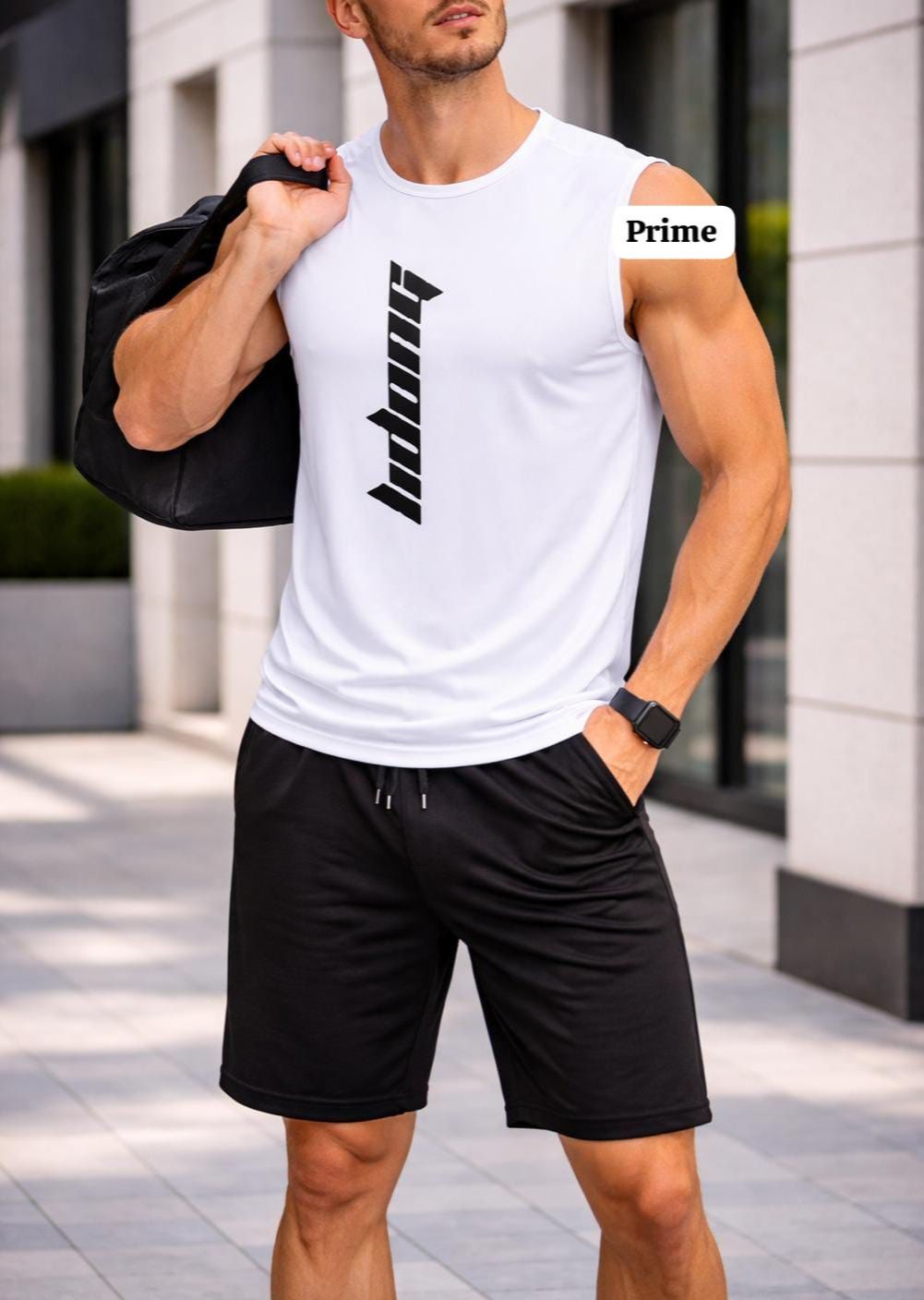 (Set of 2) Men’s Summer Sporty Tracksuit Set - 2-Piece Breathable Workout T-Shirt & Mesh Shorts | Lightweight Casual Gym Wear & Running Sports Kit for Men