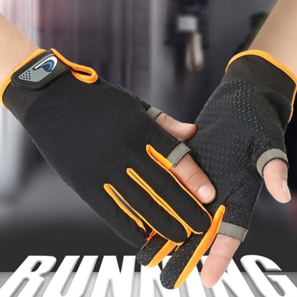 Durable Protect Hand Fishing Gloves Sun Protection Moisture-wicking Bicycle Riding Gloves Anti-slip Two-finger Sports Gloves Outdoor