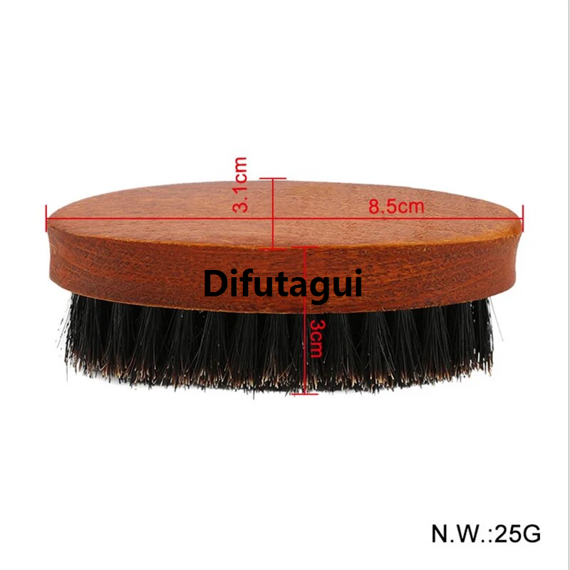 Difutagui Hand combed round household comb beard mane portable New style brown beard brush wooden handle beard tool brush
