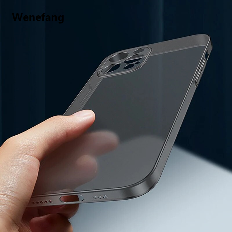 Wenefang Ultra Thin Matte Translucent Case For iPhone 15 14 13 12 mini 11 Luxury Pro X Xr Xs Max 7 8 Plus SE2 3 Clear Soft Hard Back Slim Cover