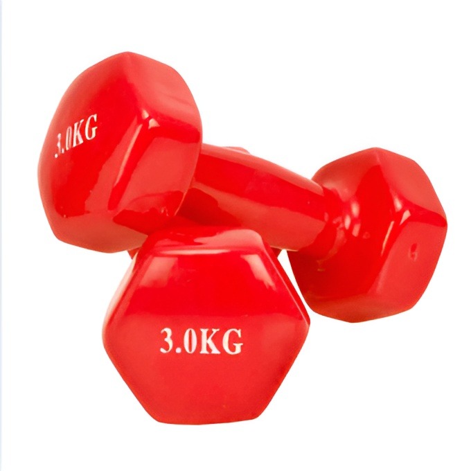 Pack Of 2 Rubber Coated Dumbbell - 3 Kg Each