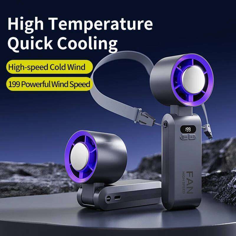 Mini Portable Handheld Turbo 199 High-speed Powerful Rechargeable Desktop Fan With Ice Cooler for Outdoor Activities Travel