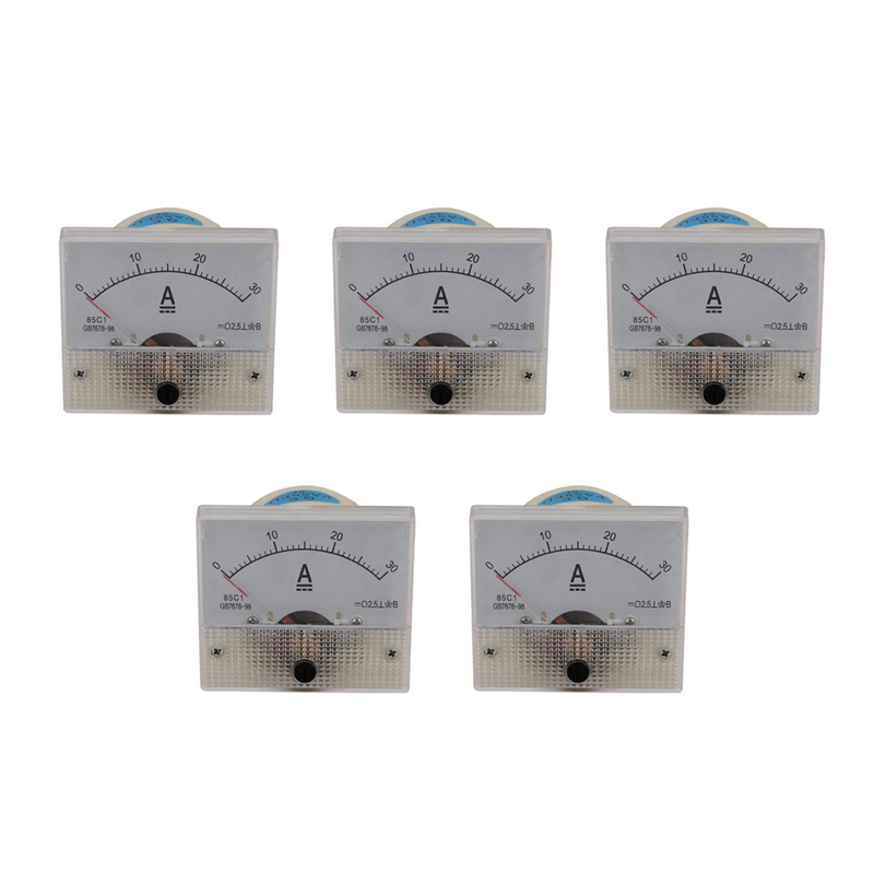 fasdaga 5X 85C1-A Dc Analog Ampere Meter Panel Meter Gauge 30A Amp Gauge Current Mechanical Ammeters