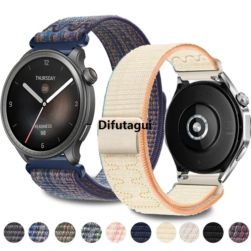 Difutagui durableNylon Ring Strap GTS/GTazfit 22mm Hand Watch 4//6 Classic Hua Hot Selling 5Pro 4 for Samsung Watch 6/5/3/GT3 20mm Chain Wrist Strap AmR 4 3