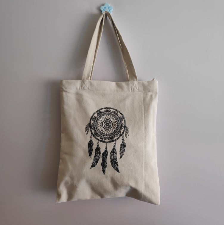 Kakshi Printed Pure Cotton Canvas Tote Bag For Women