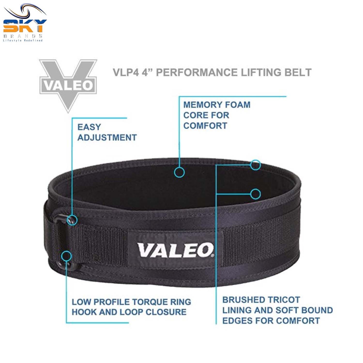 Valeo VLP4 Performance Low Profile 4 Inch Lifting Belt, Weight Lifting, Olympic Lifting, Weight Belt - Gym Belt