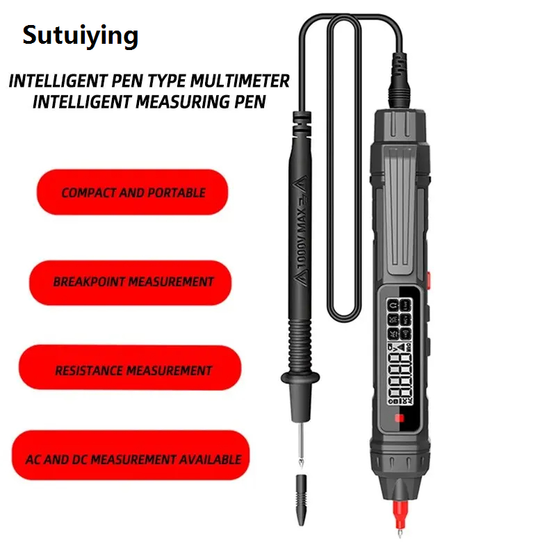Sutuiying 1PC Electrician Measuring Pen Pen Type Multimeter Small Mini Luxury High Precision Digital Fully Automatic Intelligence