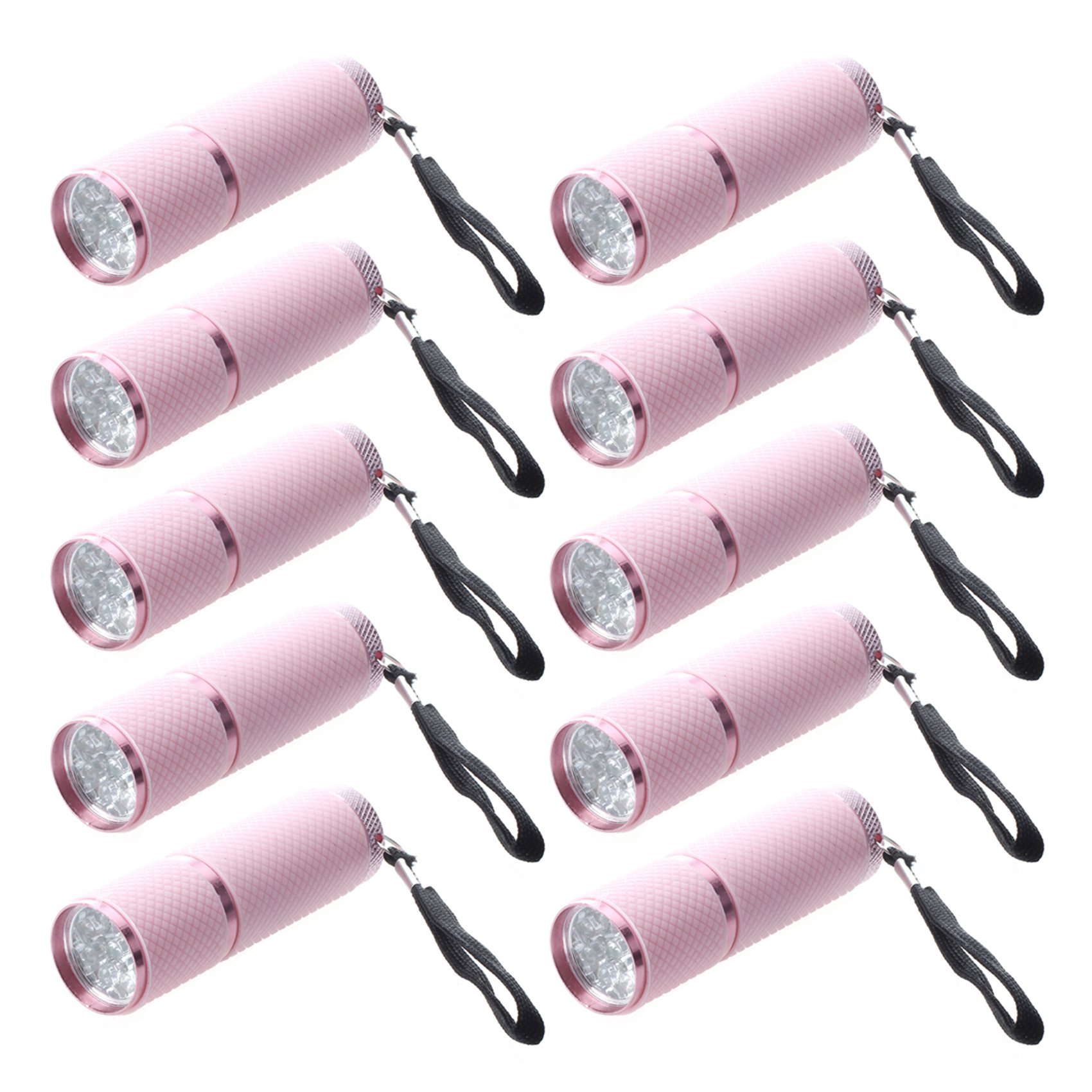 10X Outdoor Mini Rubber Coated 9-LED Flashlight Torch
