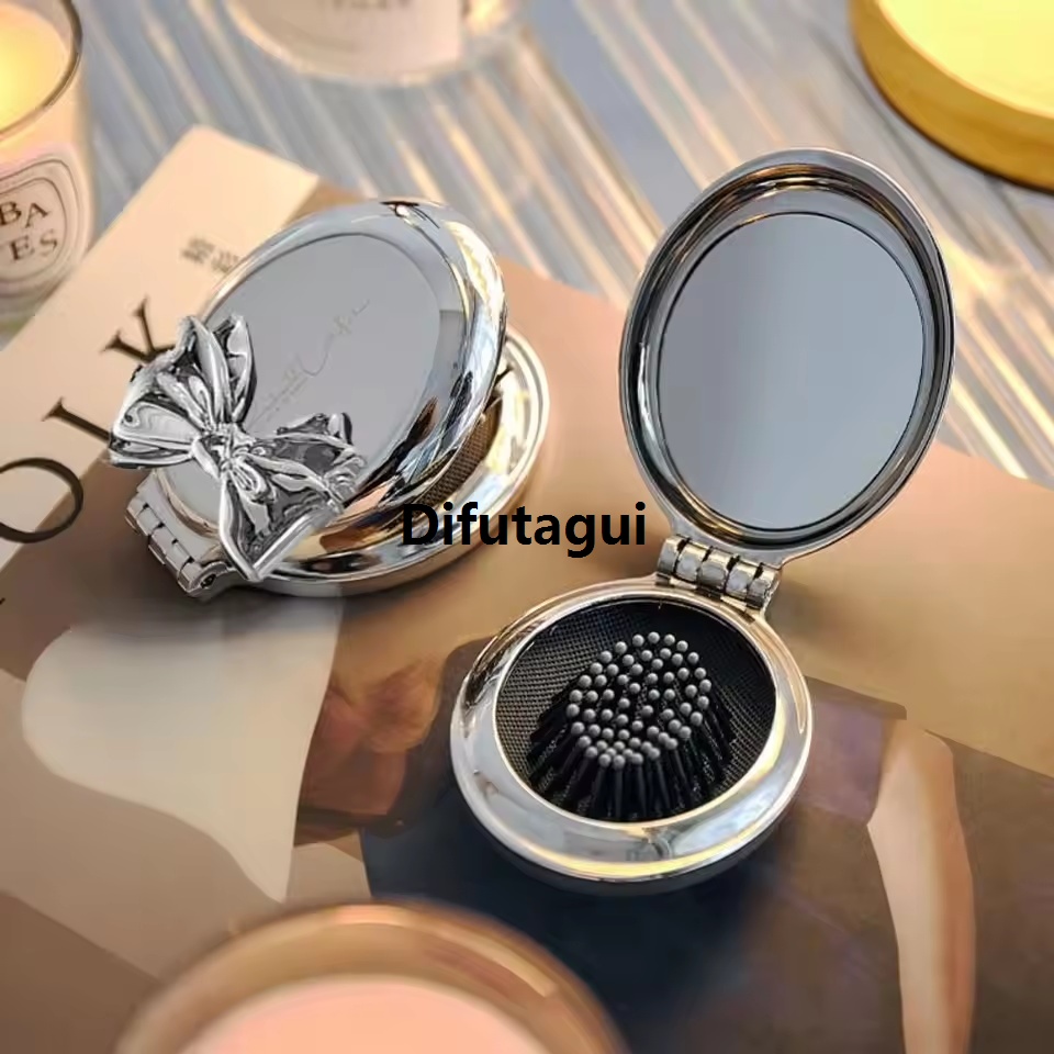 Difutagui Comb, Smooth Air Cushion Kids Ladies Comb Foldable Original Portable, Hair Massage Comb Mini Mirror Integrated.