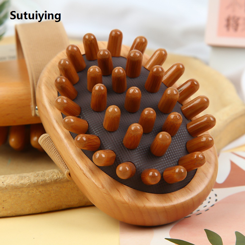 Sutuiying Professional 1PC Wood Comb Healthy Cushion Hair Loss Massage Brush Hot Selling Hairbrush Comb Scalp Massage Comb Hair Care Bamboo Comb