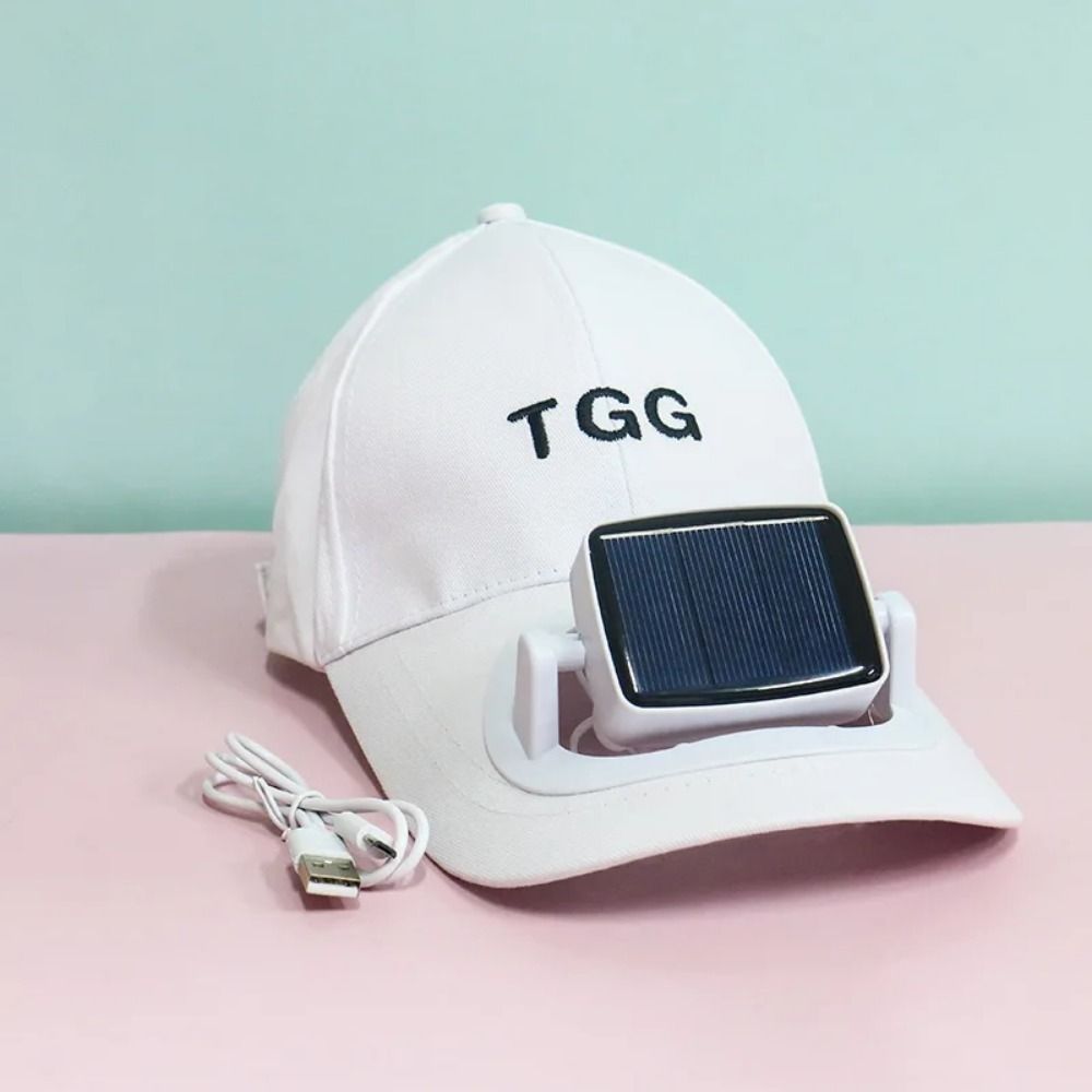 Portable Korea Style Solar Fan Hat Charging Solar Powered Wide Brim Baseball Cap Adjustable Multifunctional Sunhat with Cooling Fan Couple Gift