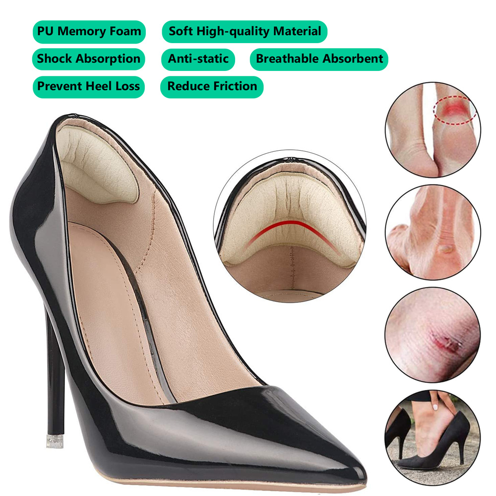 【Hot New Release】 2 Pairs Inserts & Insoles Premium Filler for Loose Shoe Prevent Heel Slip Insert Pads Prevent Too Big Shoe Filler Improved Shoe Fit Heel Grips Liner Back of Heel Cushions