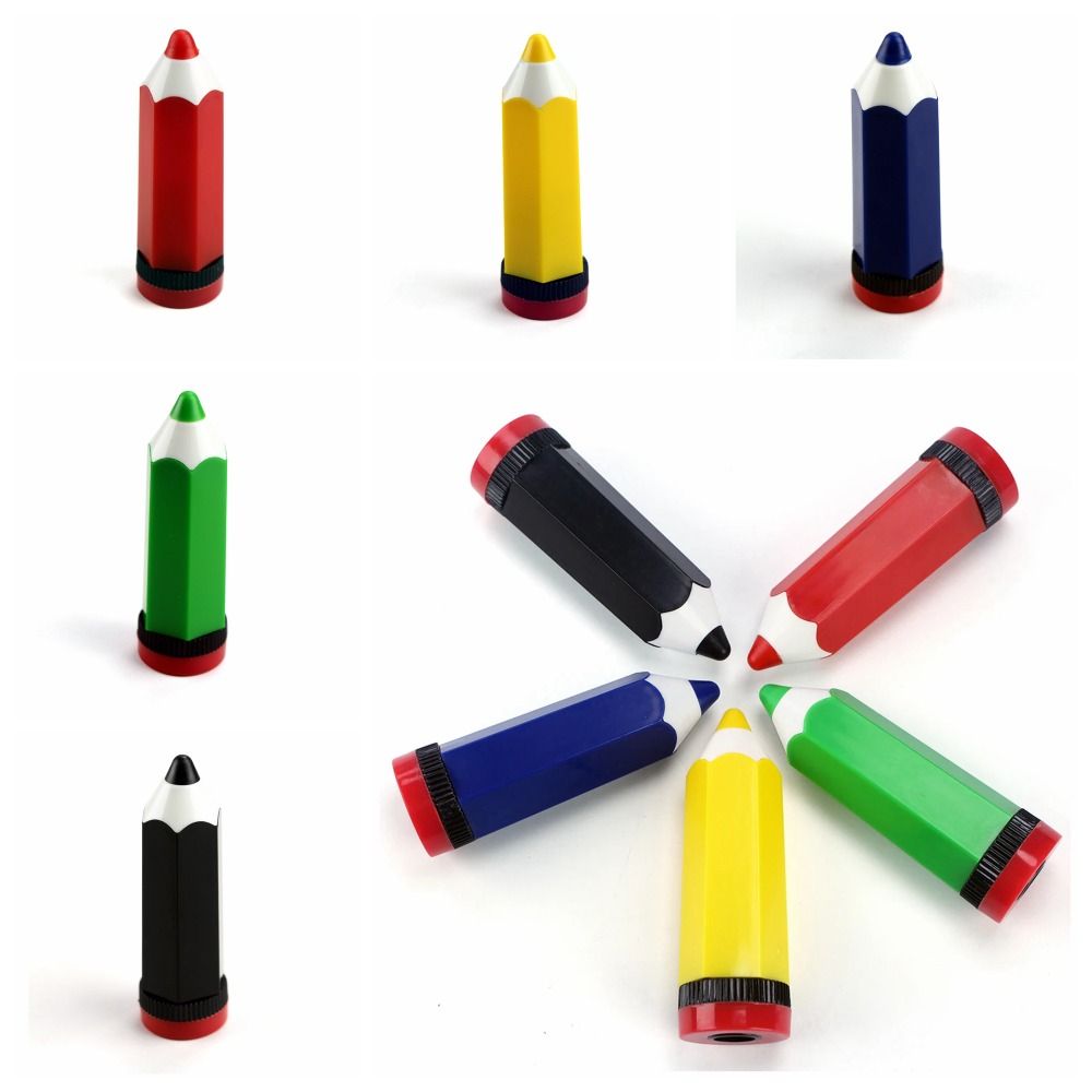 Smooth Rotation Pencil-shaped Cartoon Pencil Sharpener Portable Plastic Colorful Pencil Sharpener Durable Funny Kids