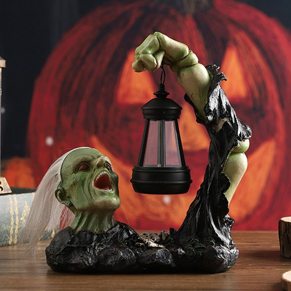 Party Decor Resin Halloween Skeleton Night Light Creative Portable Figurine Artificial Funny Sculptures Garden