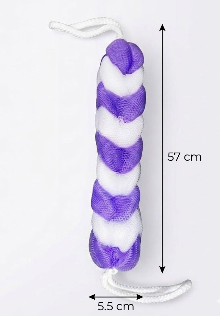 Long Back Loofah Bath Sponge with Rope Handles | Body Exfoliating Scrubber for Men & Women Random Color