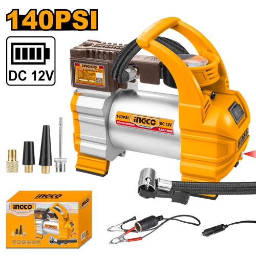 Ingco New Voltage:12V Auto Air Compressor Max Pressure:140PSI/10BAR