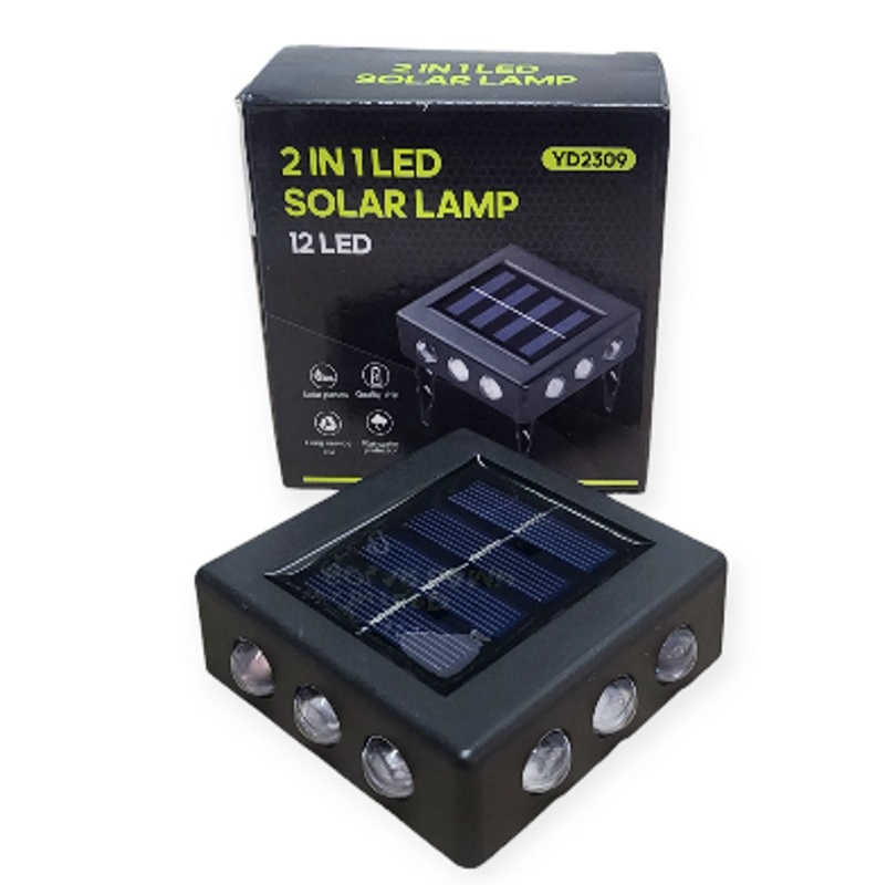 Solar Lamp 2 in 1 LED (12 LED) | Rechargeable Solar Emergency Light | Dual Mode Solar & Electric Charging | Portable Indoor Outdoor Lantern for Home, Camping & Load Shedding
