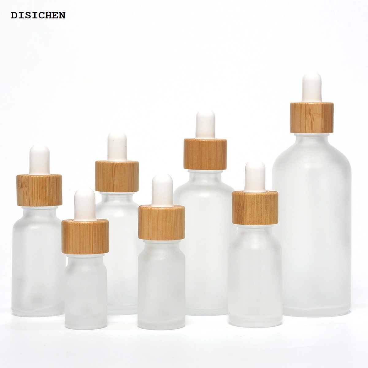 DISICHEN Sales promotion Dropper Bottles Essential Oil for Cosmetic Skin Care 5ML-100ML Glass Pipette Container Packaging Dropper Bottle with Bamboo Lid