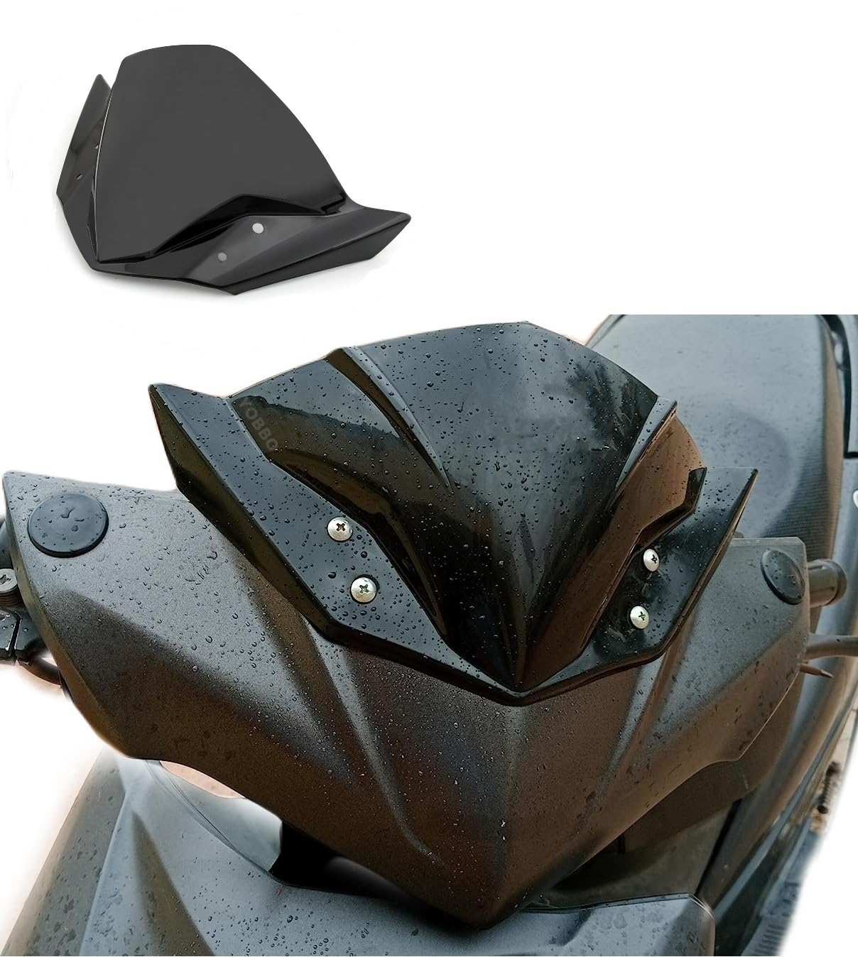 Universal Front JB Racing Small Windscreen Windshield Deflector Wind Sheld Protector Kit Touring Bolt Visor with Hole Unbreakable Fibre Glass Bike Styling Fairing Headlight Screen Shield