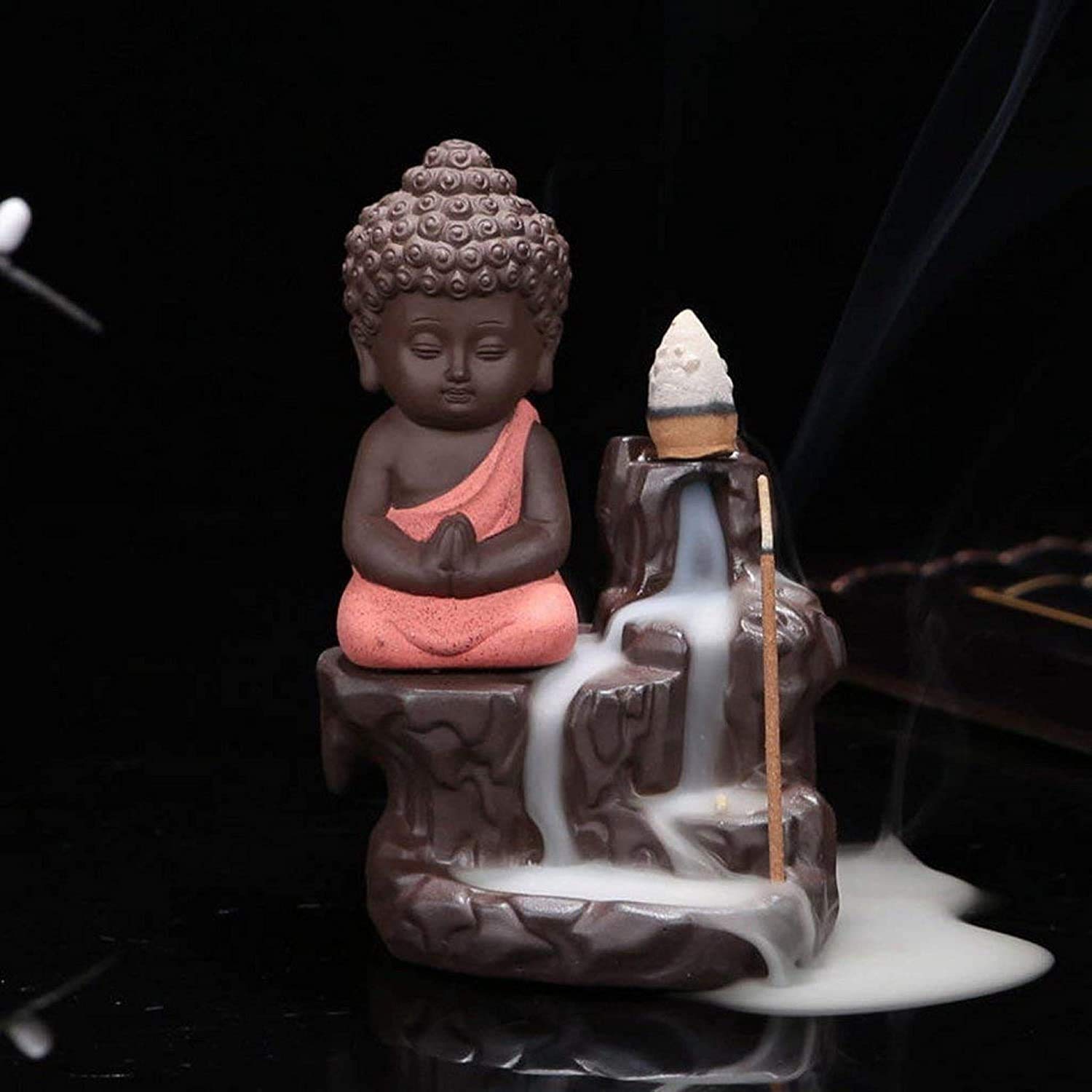 Poly Resin Meditating Buddha Backflow Smoke Statue 10cone