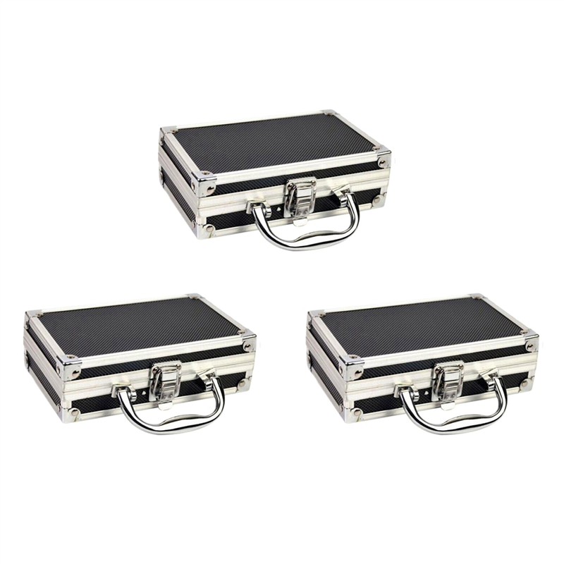 FORIDE 3X Aluminum Alloy Toolbox Accessories Storage Box Practical Aluminum Suitcase Portable Handle Small Toolbox Storage Box