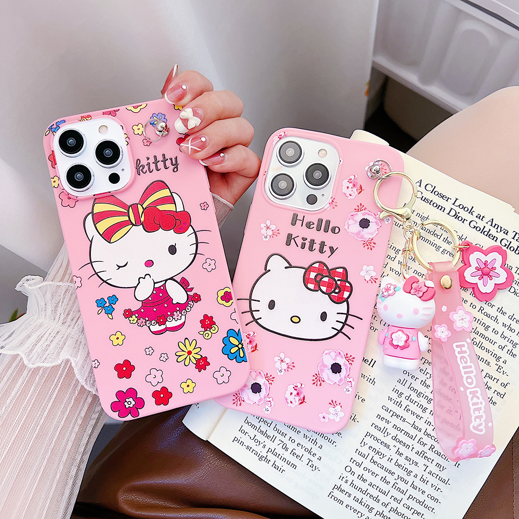 Hello Kitty Casing OPPO A33f 2015 A33fw 2015 A33w 2015 A35 Phone Case OPPO A36 A37 A37f A37fw Phone Cover Cartoon Hello Kitty 3D Dolls with Strap Lanyard