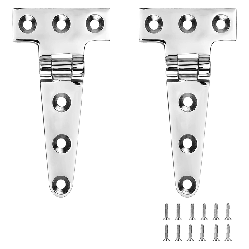 NAMUNY Marine Grade T Hinges, Boat Hinges, 4 Inch x 2 Inches, No Noise, Heavy Duty 316 Stainless Steel with Screws (2 PCS)