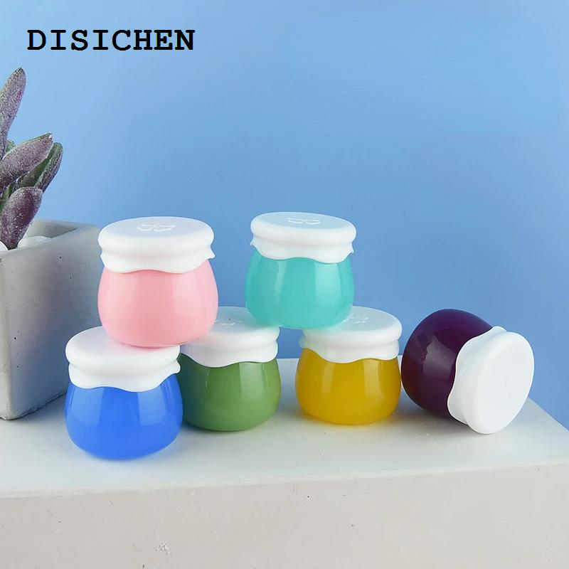 DISICHEN 1pc 5ml Portable Honey Lip Gloss Empty Bottle Cute Plastic Balm Container Jar Shaped Reusable with Small Spoon Refillable Hot