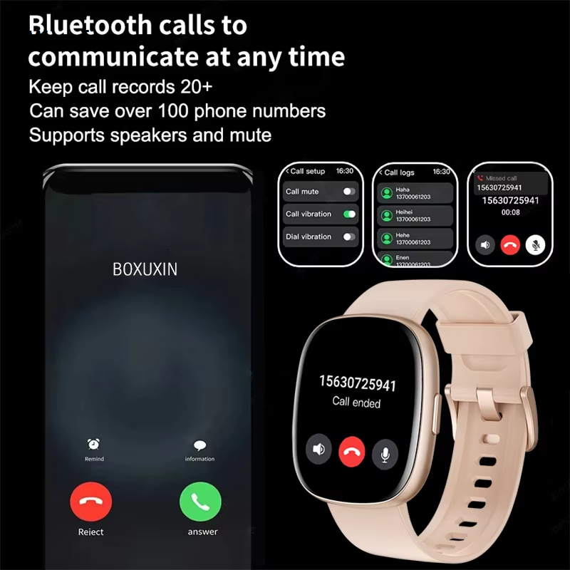 Wenefang For Xiaomi Global Version Bluetooth Call Smart Watch Women HD AMOLED New Display Heart Rate 100+ Sports Waterproof Smart Watch Men