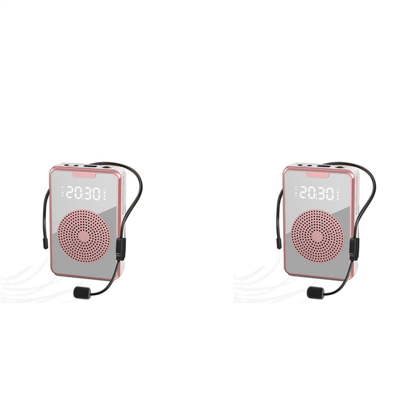 Voice Amplifier with Lavalier Microphone Mini Wireless Speaker Portable for Teachers Tour Guides Coaches White