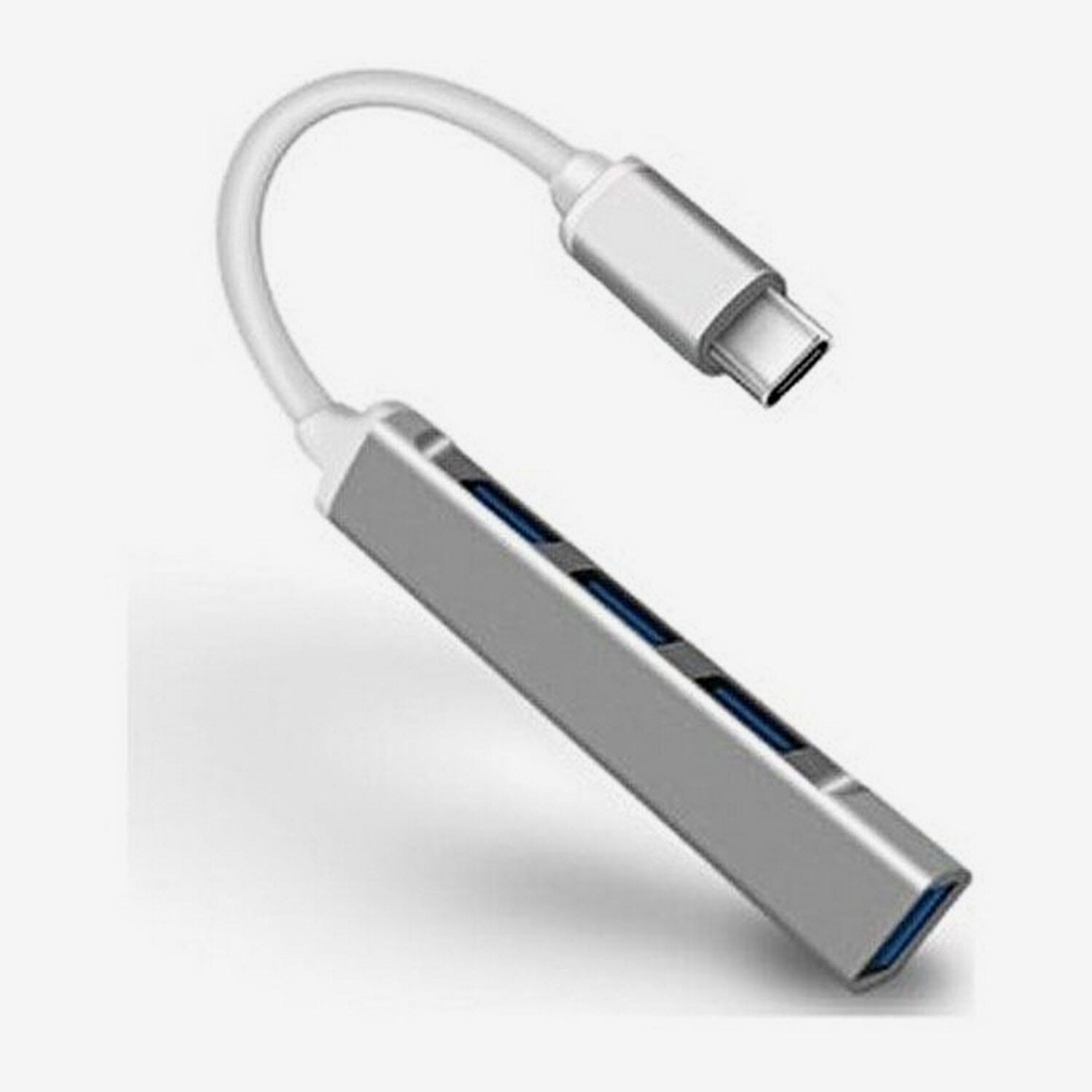 4 Port USB 3.0 Hub Slim Portable Hub | Silver