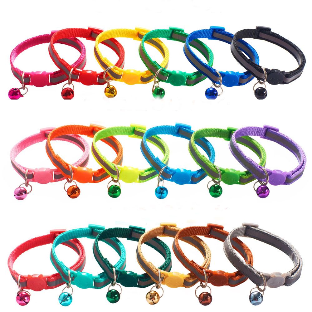 New With Bell Adjustable Cat Collar Kitten Safety Breakaway Quick Release