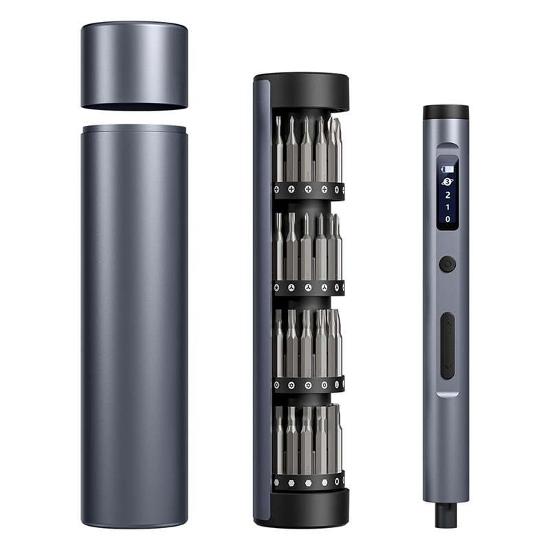 62 in 1 Mini Cordless Electric Screwdriver Set with 4 LED Lights, 3-Level Torque,for Laptop/PC Phone/Watch Camera