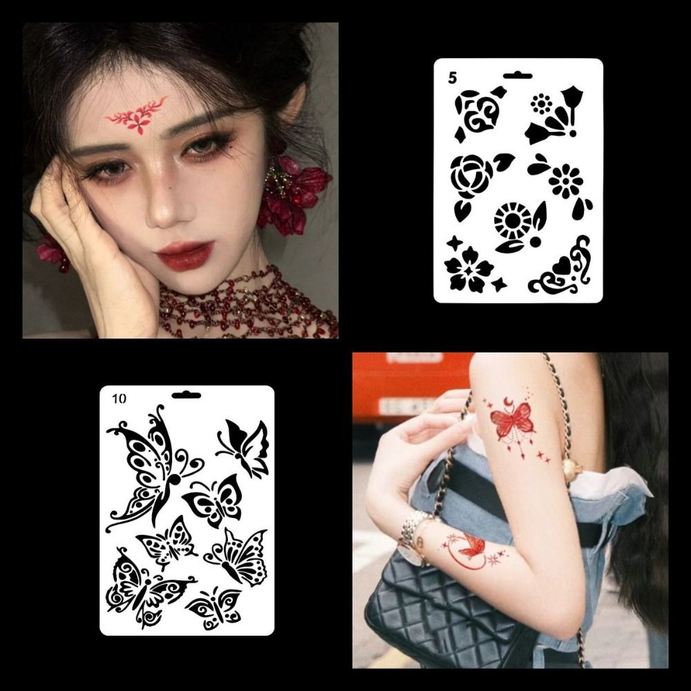 Creative Reusable Face Paint Templates Hollowed Hand Painting Body Art Paint Stencils Easy Use Decorative DIY Makeup Tools Kids