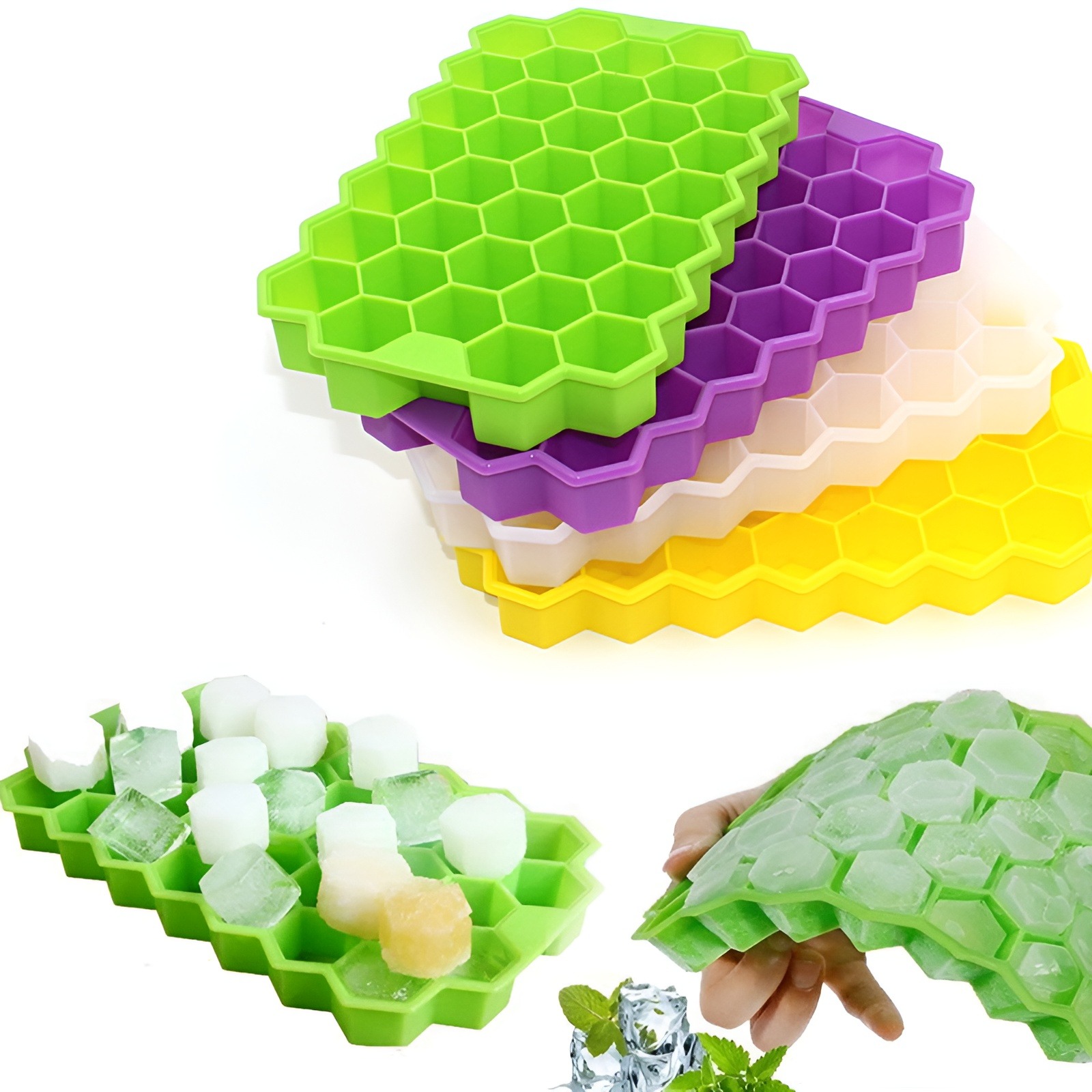 Honeycomb Shaped Flexible Ice Tray